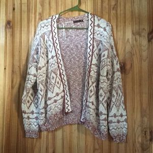 Maroon slouchy knit sweater cardigan